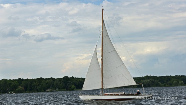 wannsee with sailing boat in berlin kladow