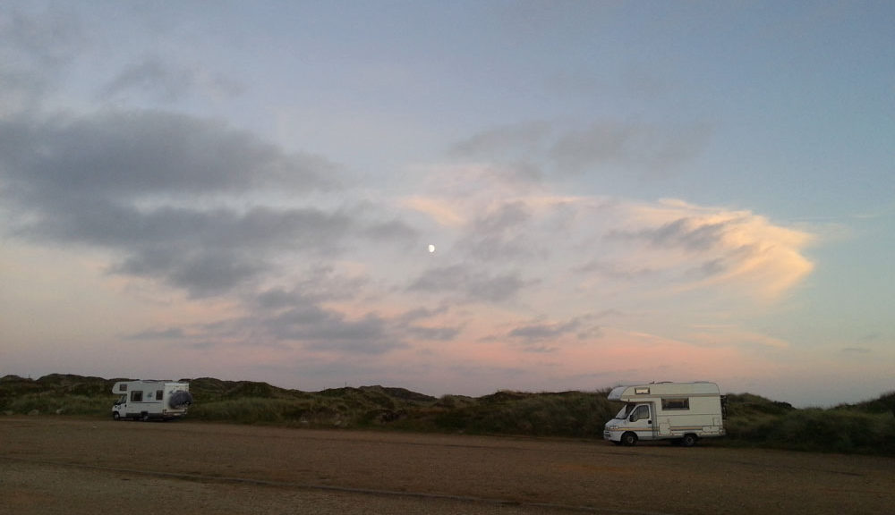 camper van sundown