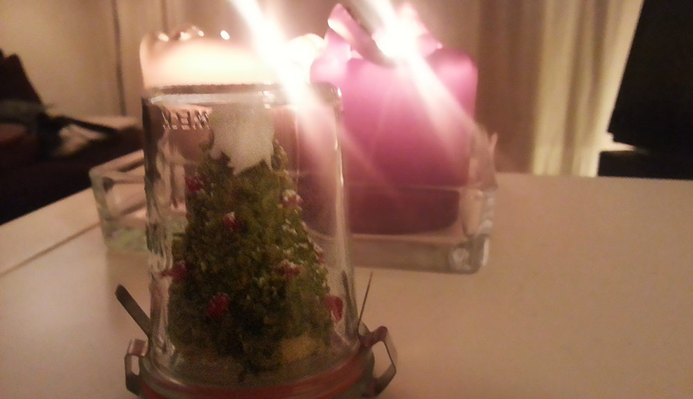christmas cake in a glass